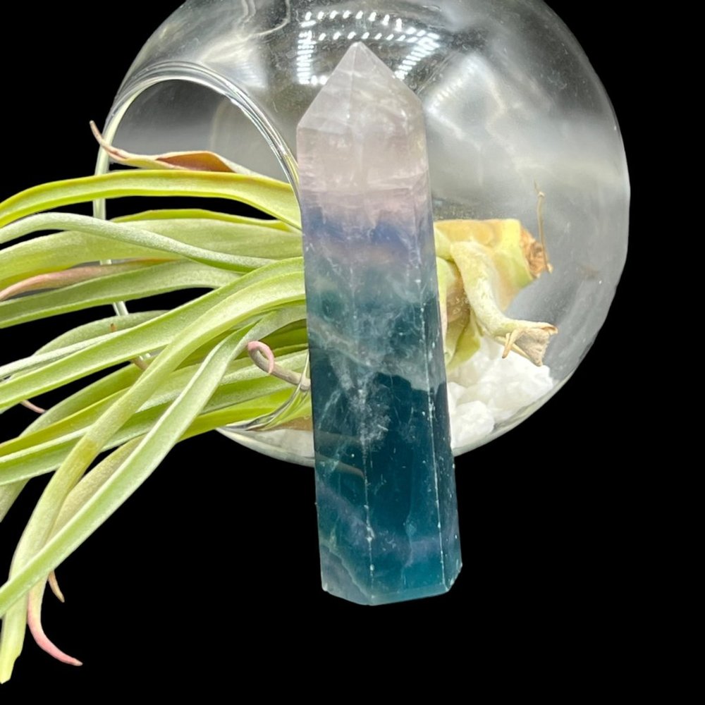 Natural Fluorite Quartz Crystal Healing Stick Pointed Tower Formation Mineral